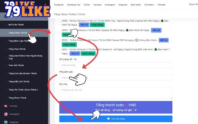 buff follow tiktok 