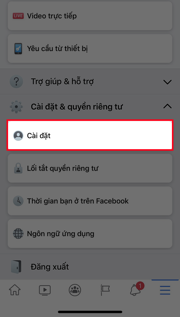 các bước bật chế độ theo dõi công khai