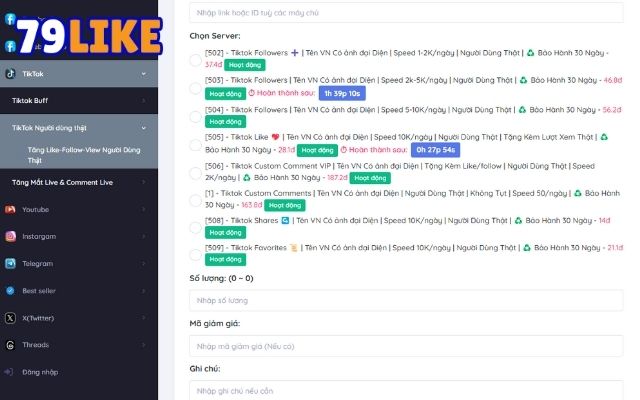 hack Like Follow View Người Dùng Thật