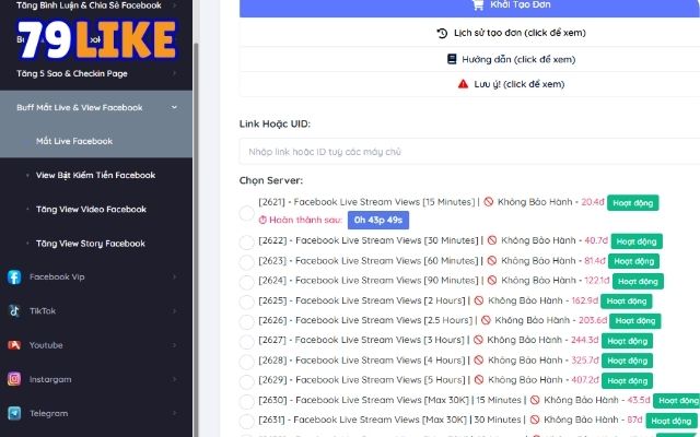 hack mắt live facebook